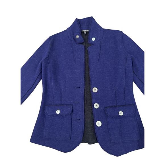 Eileen Fisher Merino Wool Military Button Up Jacket Blazer Purple Size PP (XSP) - Picture 4 of 6